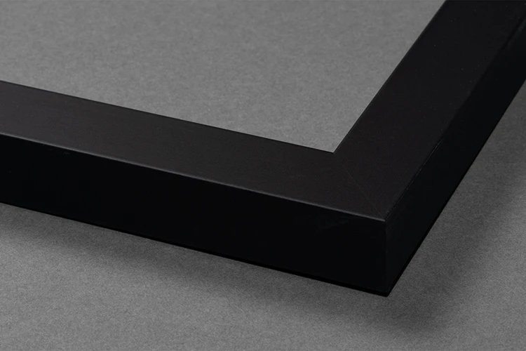 Satin black picture frame corner